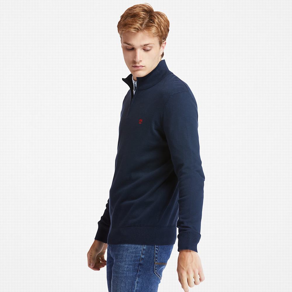 Svetre Timberland Williams River Zip-neck Panske Námornícka Modrá | ZH1472305