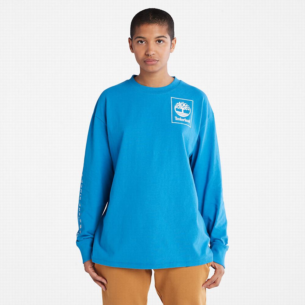 Tricko Timberland All Gender Heavyweight Long-Sleeve T-Shirt Panske Modre | BK4681537