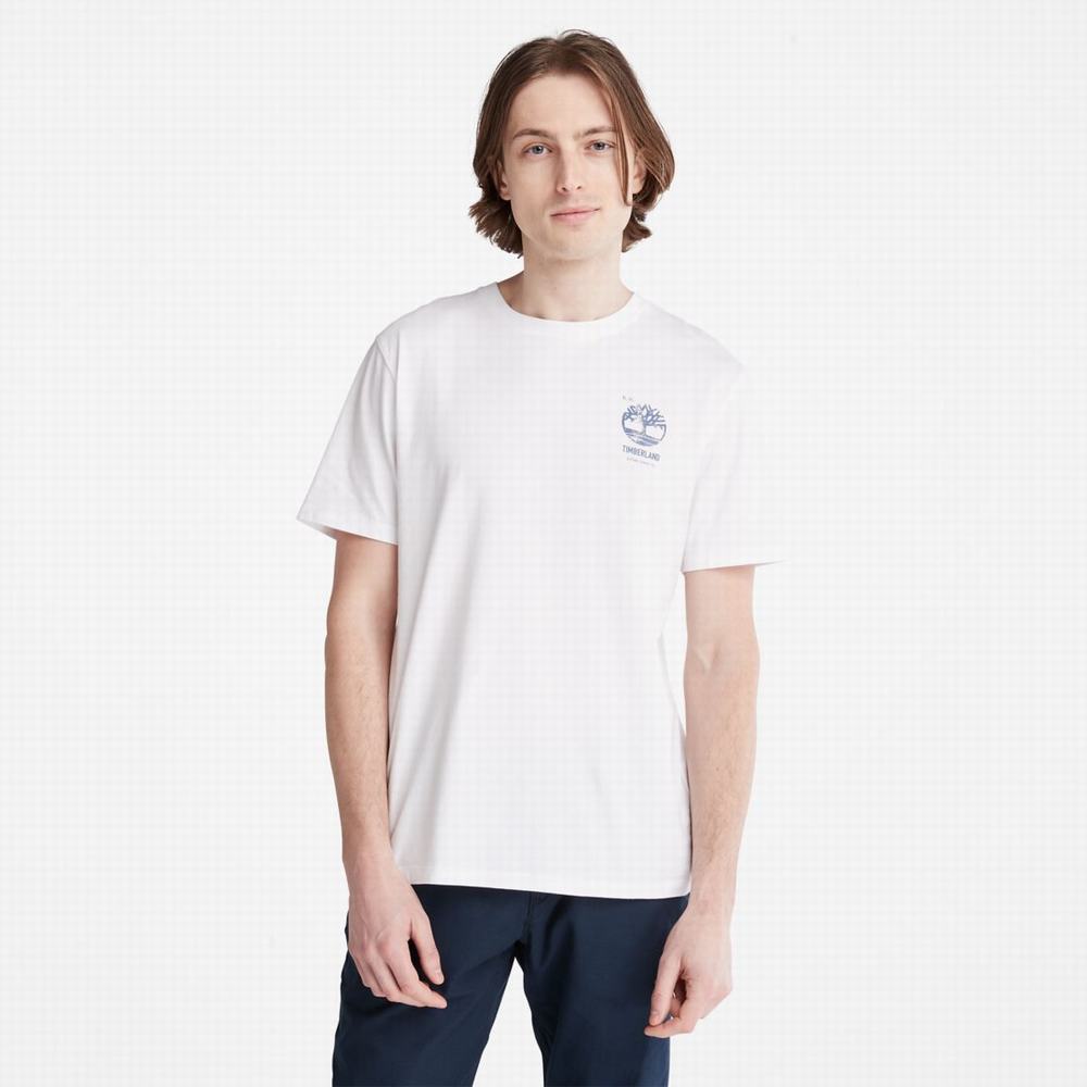 Tricko Timberland Back-Graphic T-Shirt Panske Biele | EI4085371