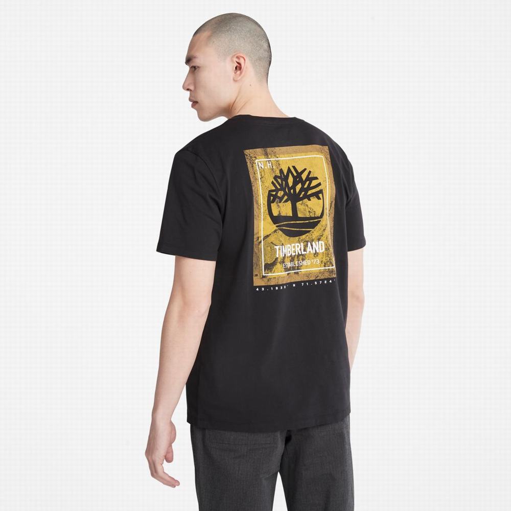 Tricko Timberland Back-Graphic T-Shirt Panske Čierne | LX3714802