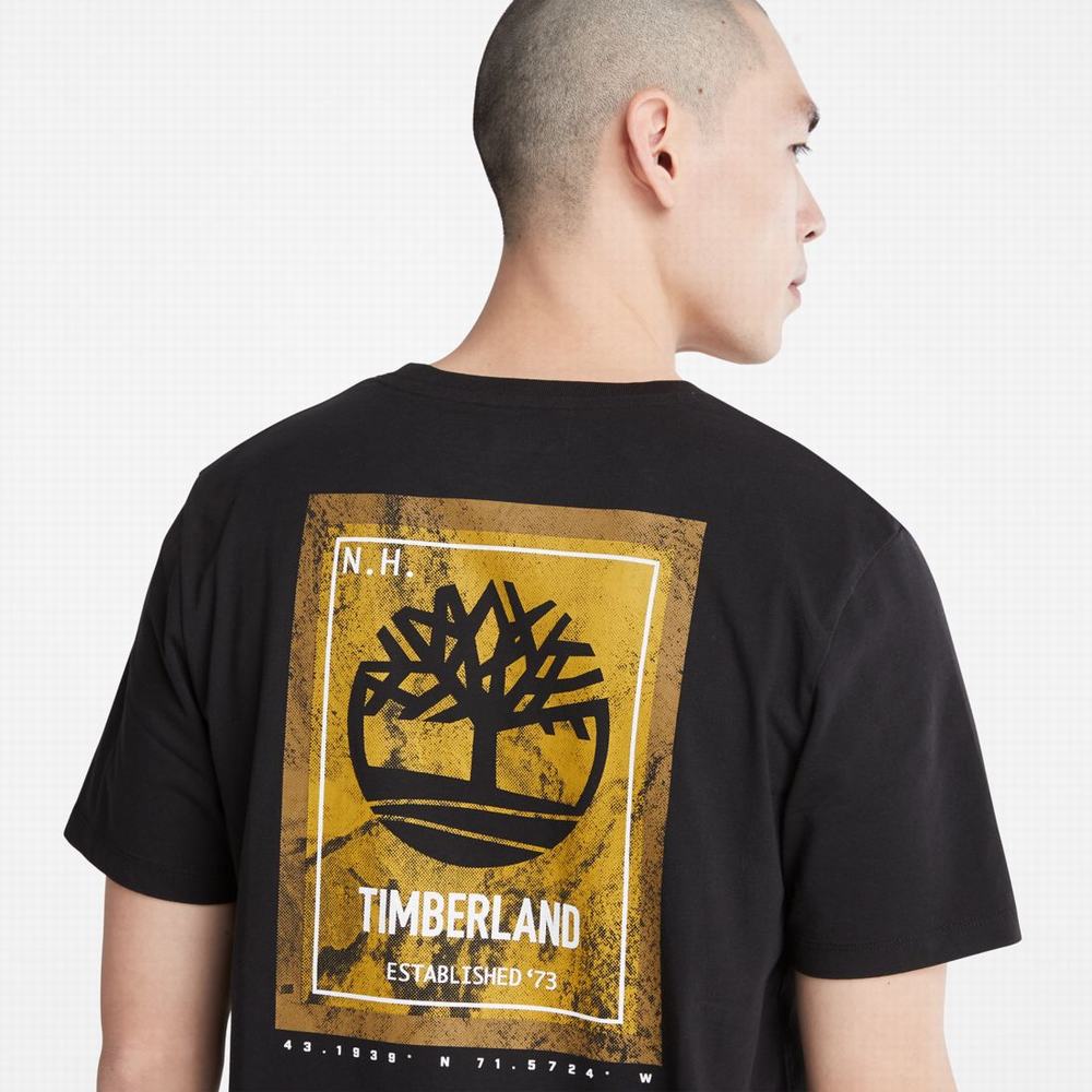 Tricko Timberland Back-Graphic T-Shirt Panske Čierne | LX3714802