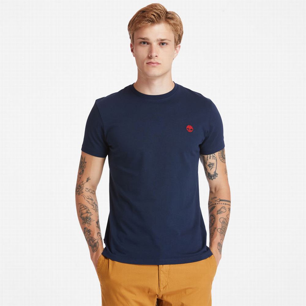 Tricko Timberland Dunstan River Crew Tee Panske Tmavo Modre | UY1972364