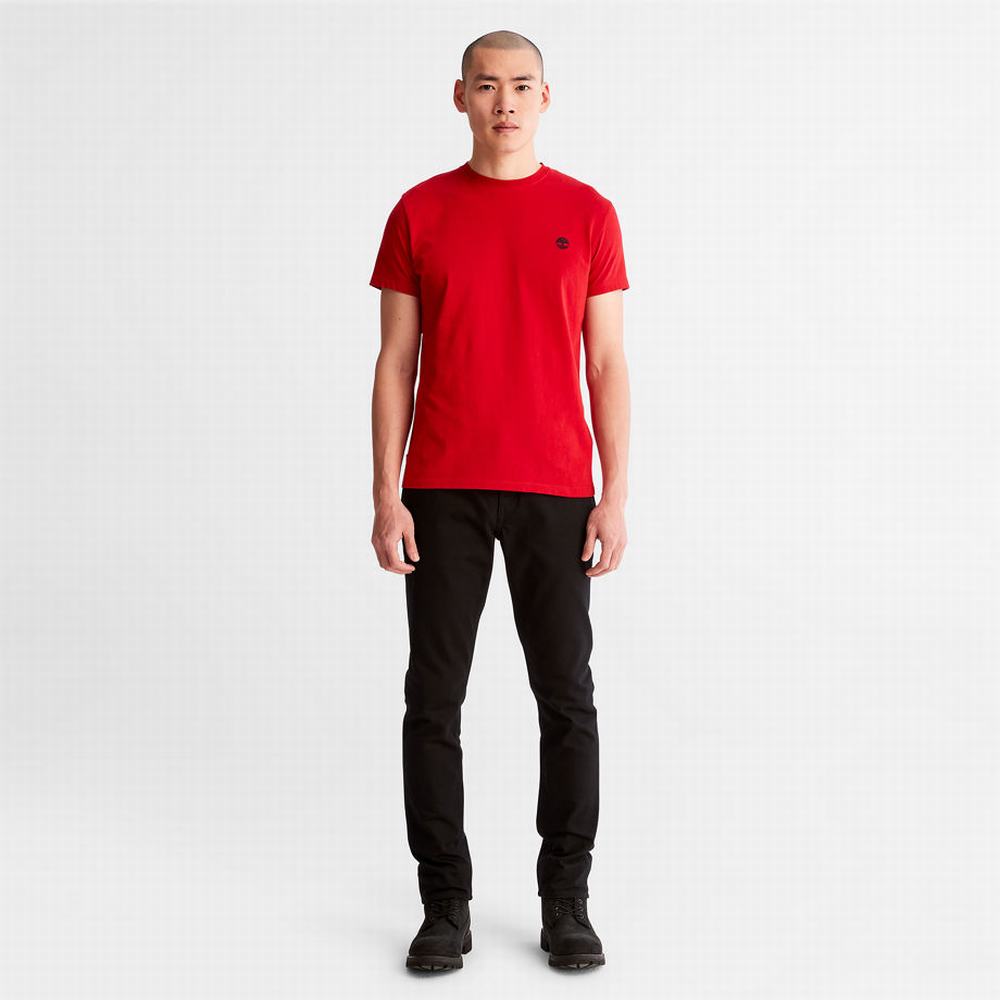 Tricko Timberland Dunstan River Crew Tee Panske Červené | XR5913764