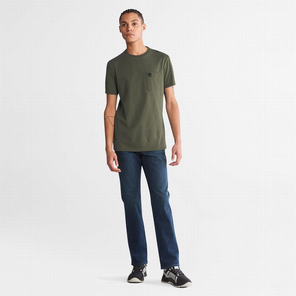 Tricko Timberland Dunstan River Pocket T-Shirt Panske Zelene | GO7230894