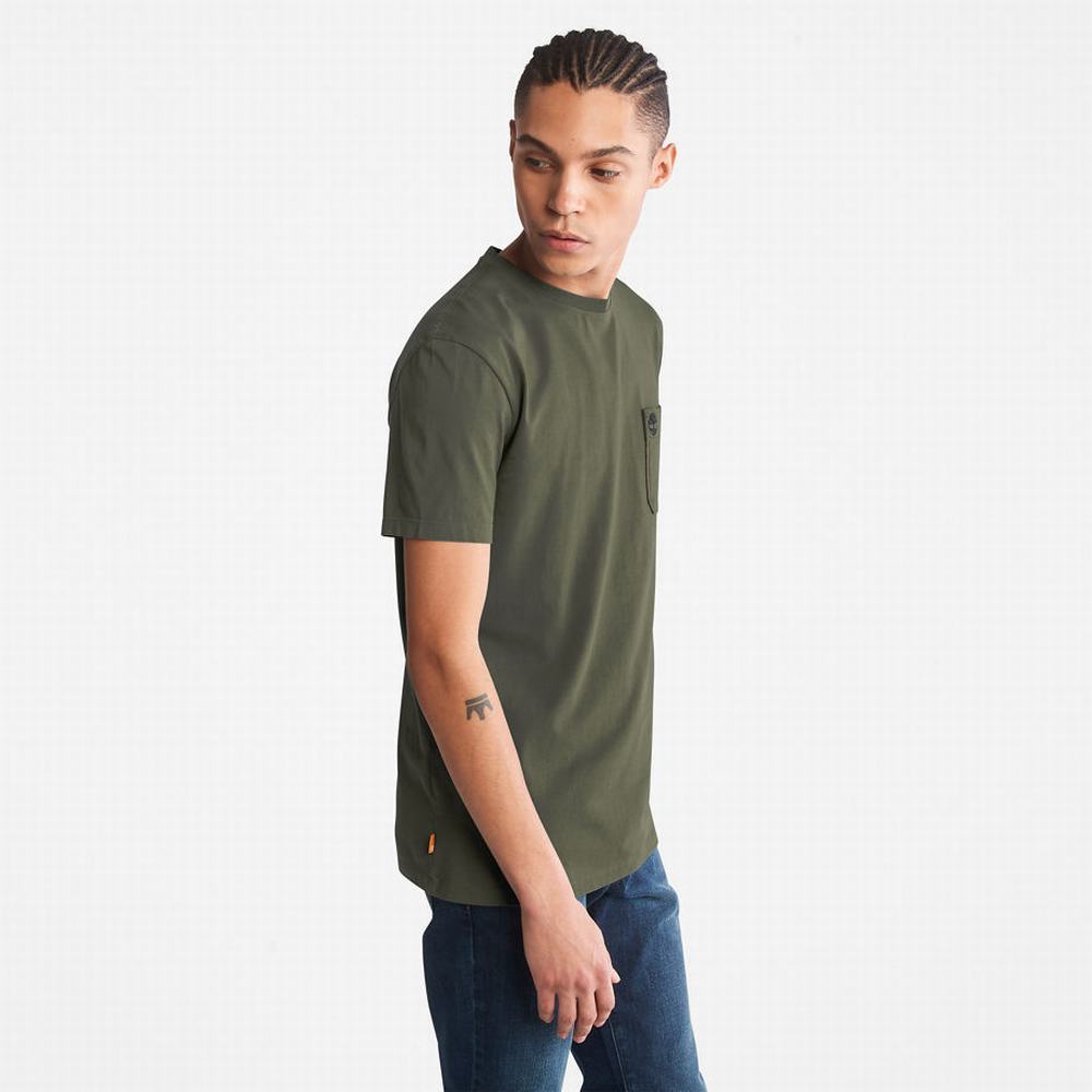 Tricko Timberland Dunstan River Pocket T-Shirt Panske Zelene | GO7230894