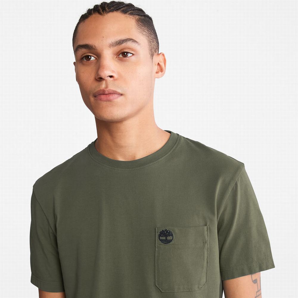 Tricko Timberland Dunstan River Pocket T-Shirt Panske Zelene | GO7230894