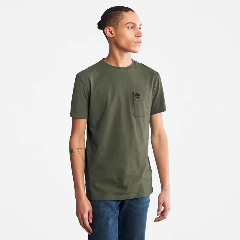 Tricko Timberland Dunstan River Pocket T-Shirt Panske Zelene | GO7230894