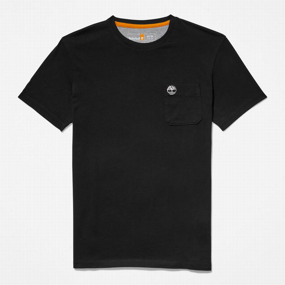 Tricko Timberland Dunstan River Pocket T-Shirt Panske Čierne | YE4308569