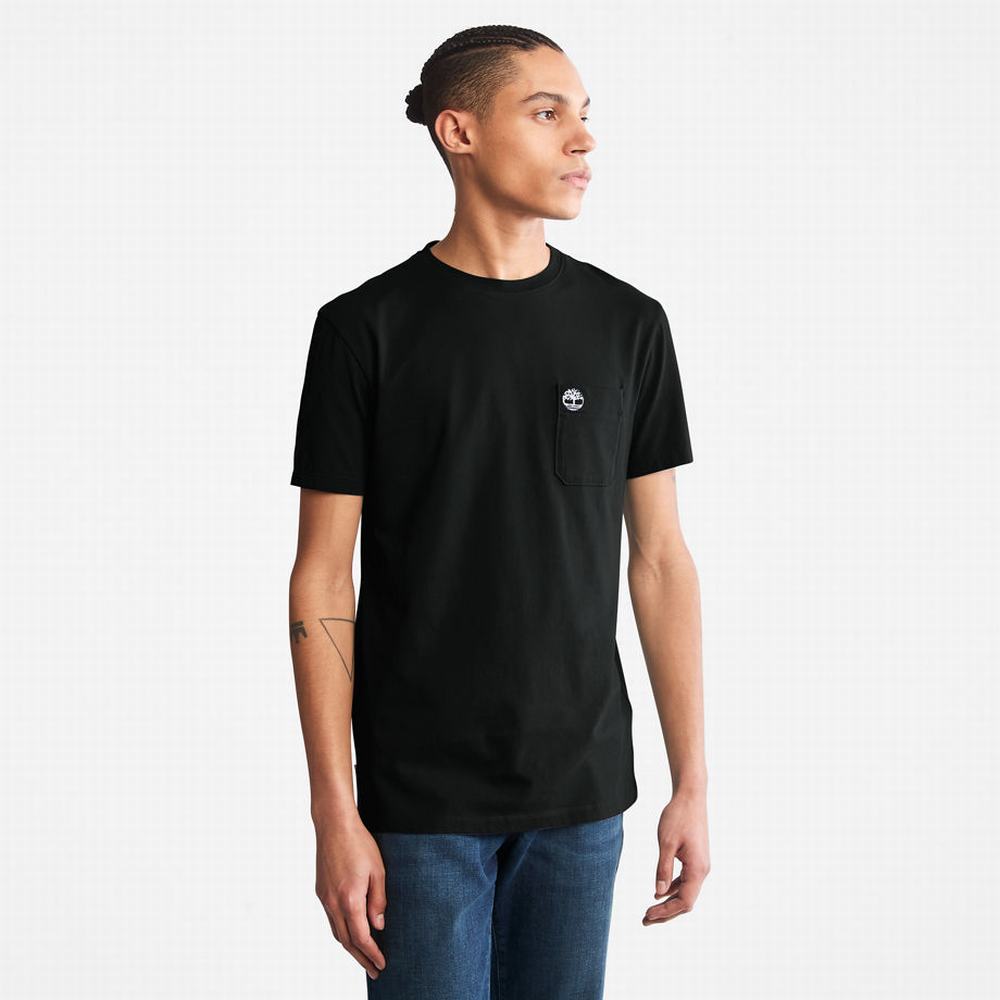 Tricko Timberland Dunstan River Pocket T-Shirt Panske Čierne | YE4308569