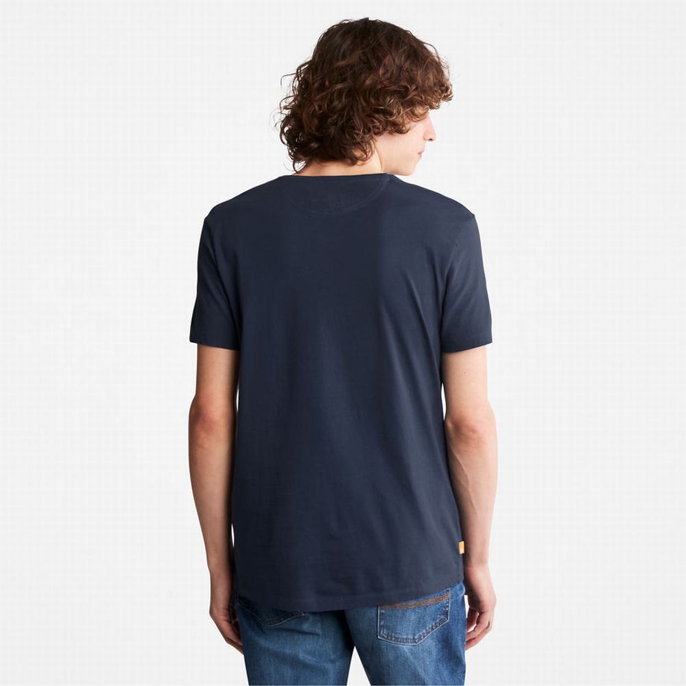 Tricko Timberland Dunstan River V-Neck T-Shirt Panske Námornícka Modrá | BI7015693