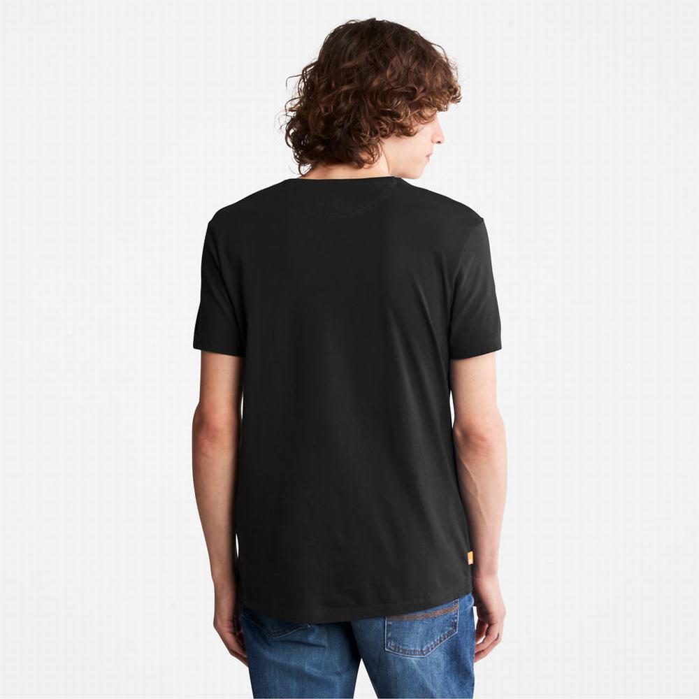 Tricko Timberland Dunstan River V-Neck T-Shirt Panske Čierne | EQ8367195