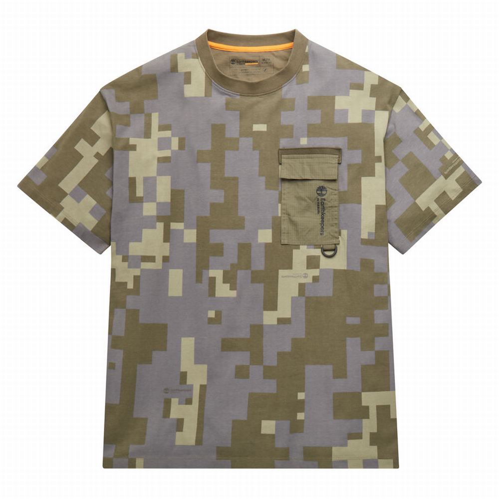 Tricko Timberland Earthkeepers® by Raeburn All Gender Print Pocket T-Shirt Panske Zelene Maskacove | MS8265713