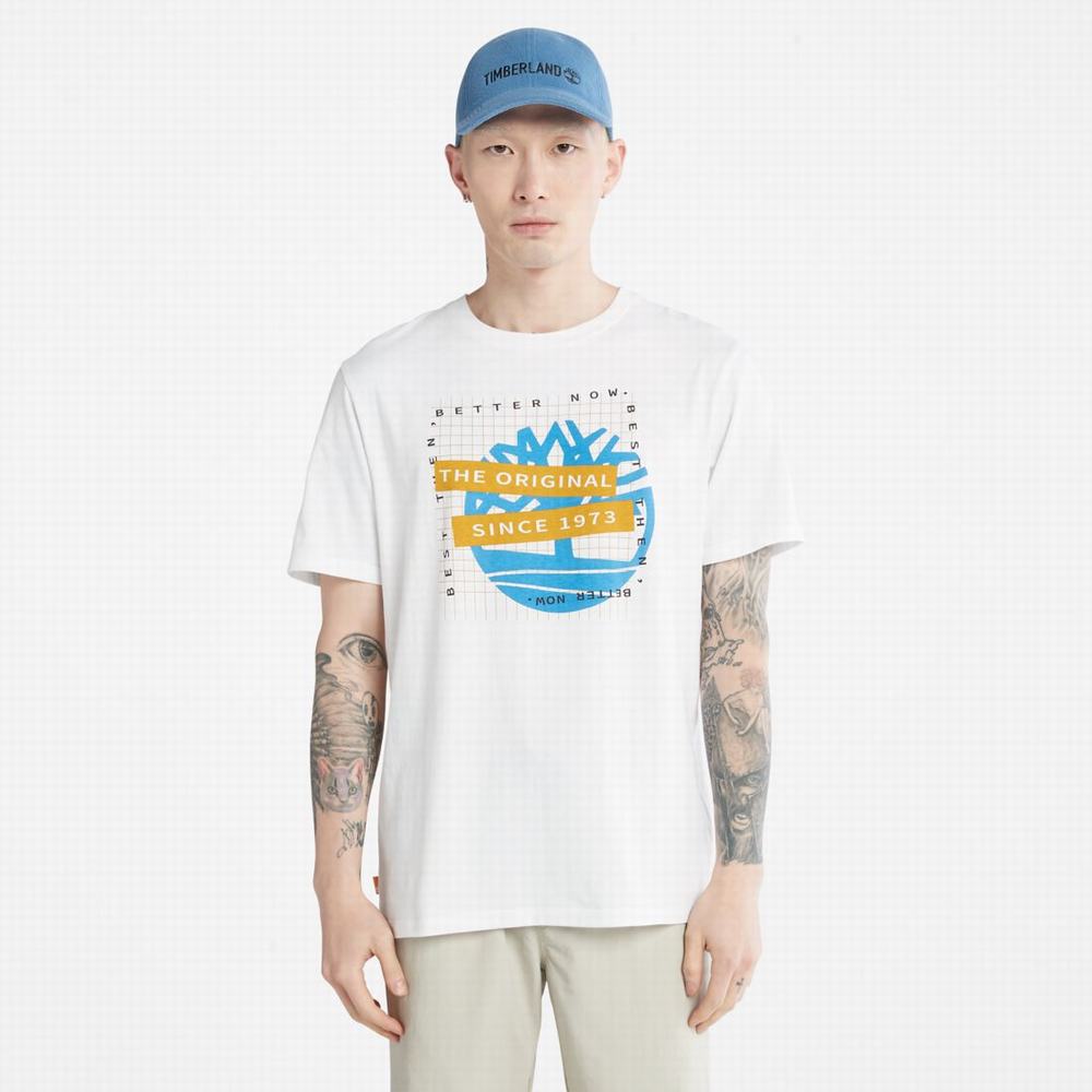 Tricko Timberland Front-Graphic T-Shirt Panske Biele | KR5096183