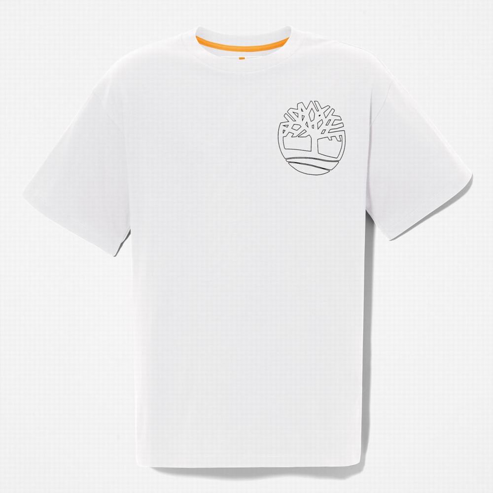 Tricko Timberland Graphic-Logo T-Shirt Panske Biele | PG7243819