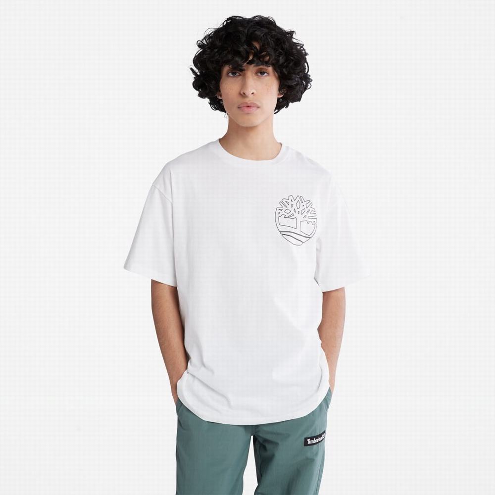 Tricko Timberland Graphic-Logo T-Shirt Panske Biele | PG7243819