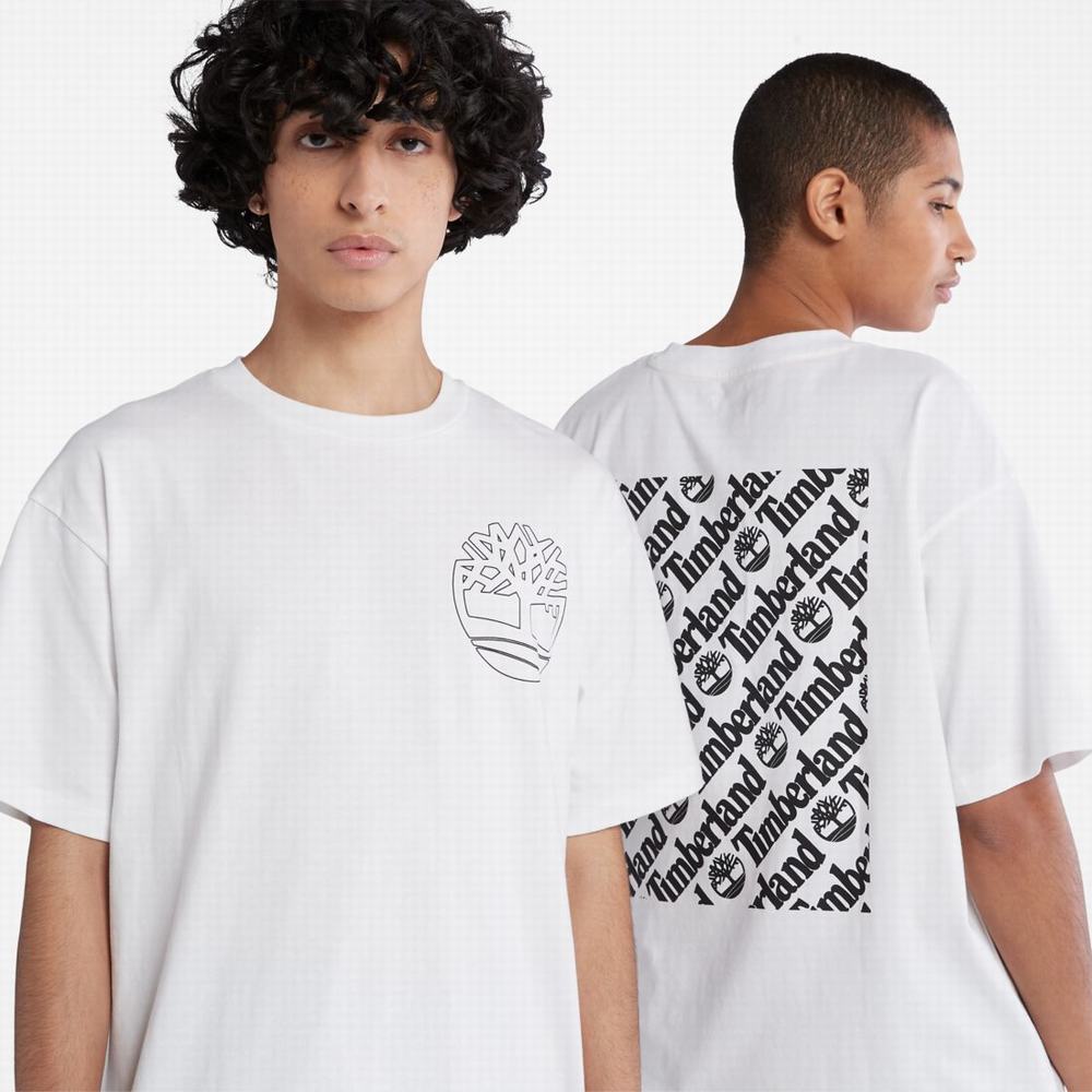 Tricko Timberland Graphic-Logo T-Shirt Panske Biele | PG7243819