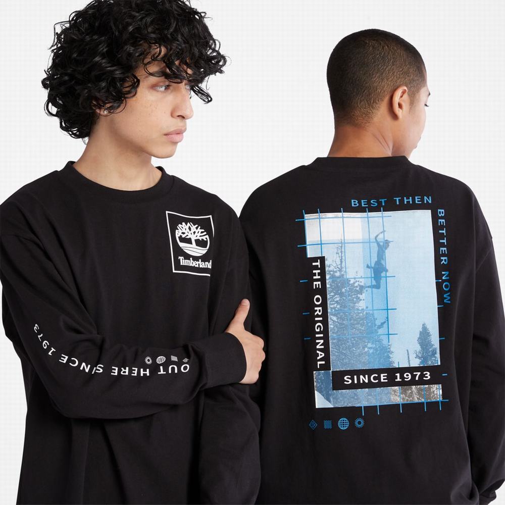 Tricko Timberland Heavyweight Back-Graphic Long-Sleeve T-Shirt Damske Čierne | HZ6537248