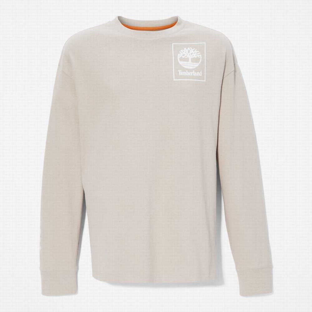 Tricko Timberland Heavyweight Back-Graphic Long-Sleeve T-Shirt Damske Taupe | SV9230546