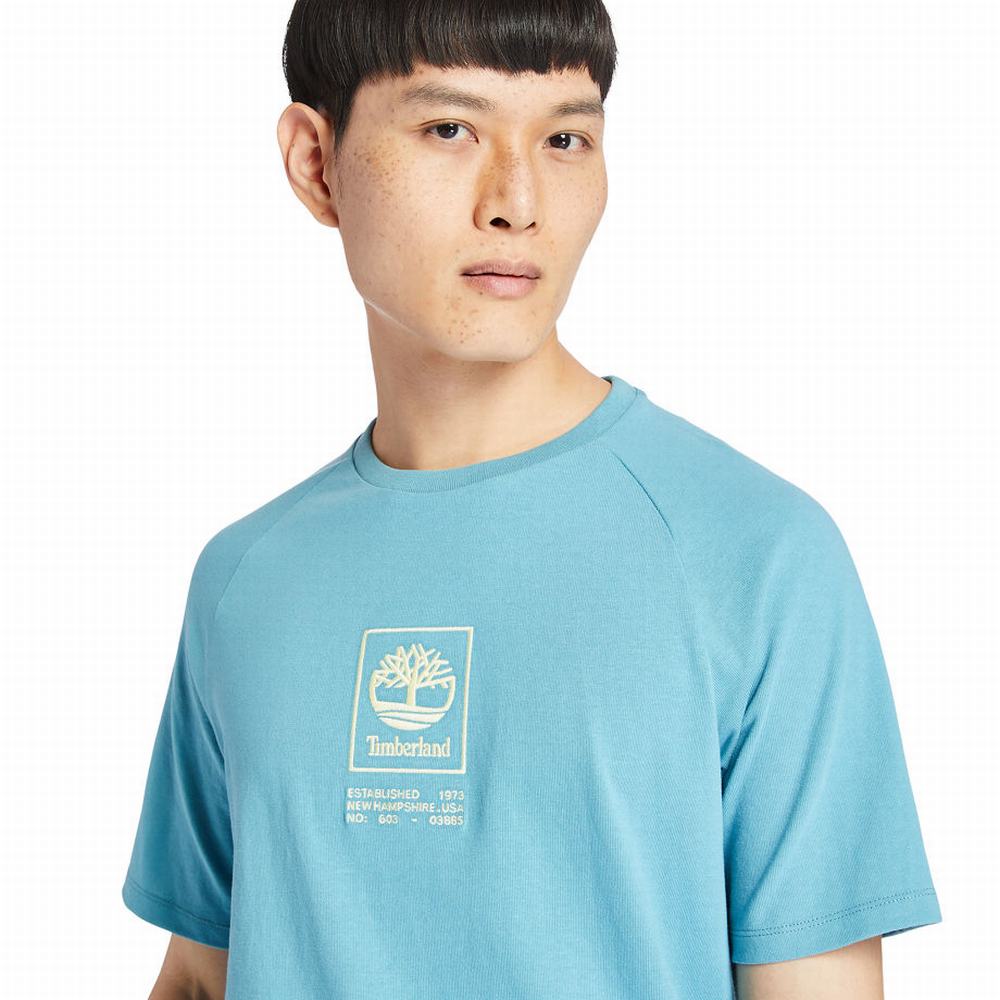 Tricko Timberland Heavyweight Logo T-Shirt Damske Modre | HF4186503