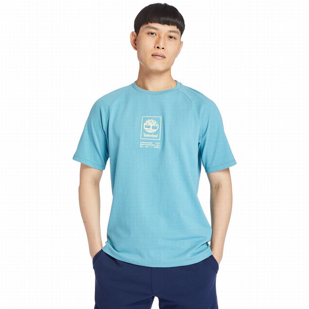 Tricko Timberland Heavyweight Logo T-Shirt Damske Modre | HF4186503