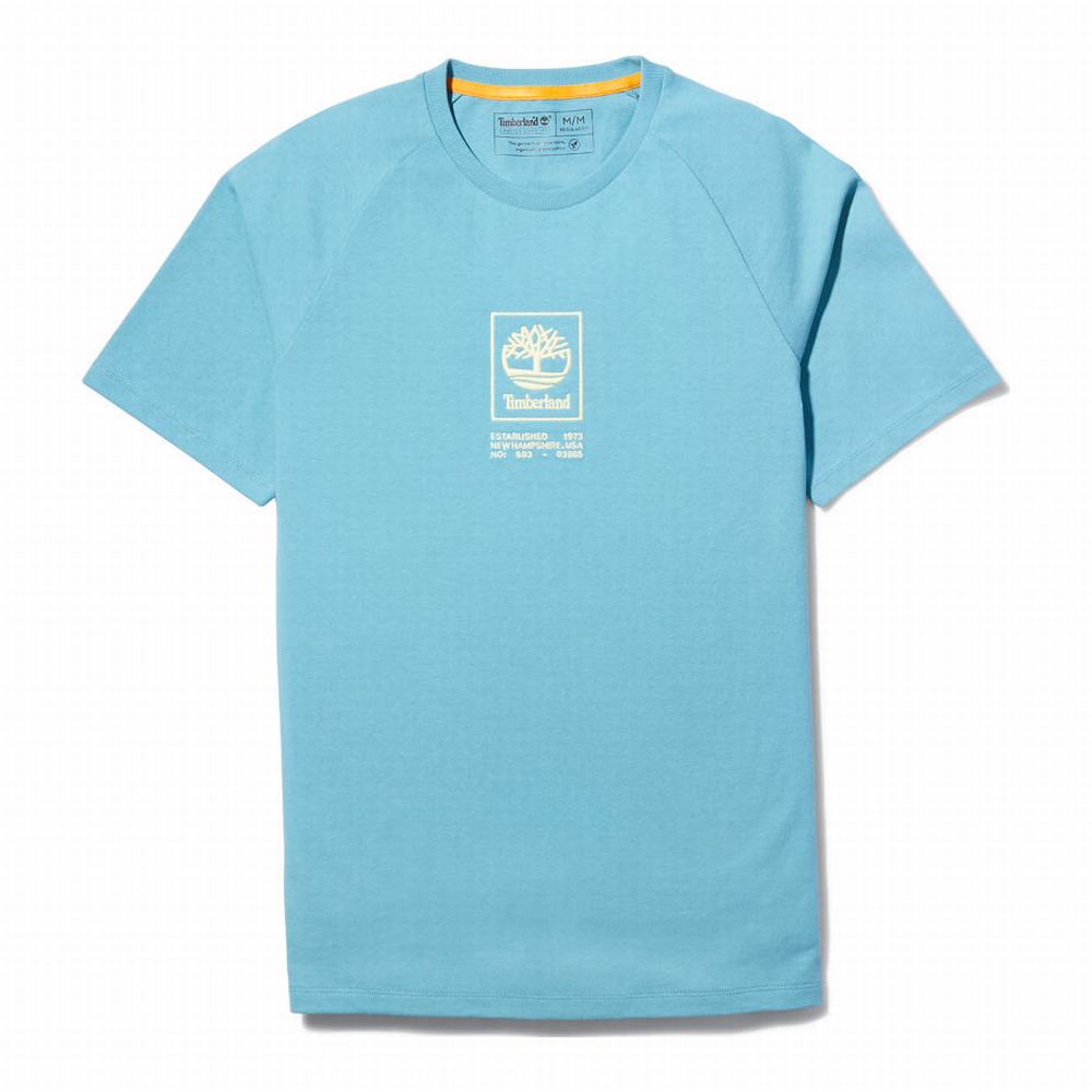 Tricko Timberland Heavyweight Logo T-Shirt Panske Modre | HN7283614