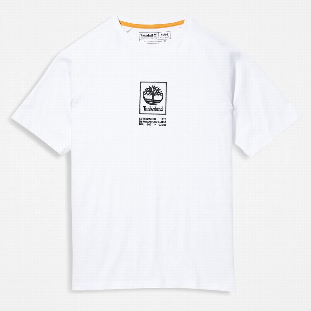 Tricko Timberland Heavyweight Logo T-Shirt Damske Biele | RJ7490218