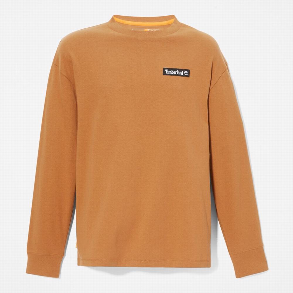 Tricko Timberland Heavyweight Long-Sleeve T-Shirt Panske Hnede | IC7082914