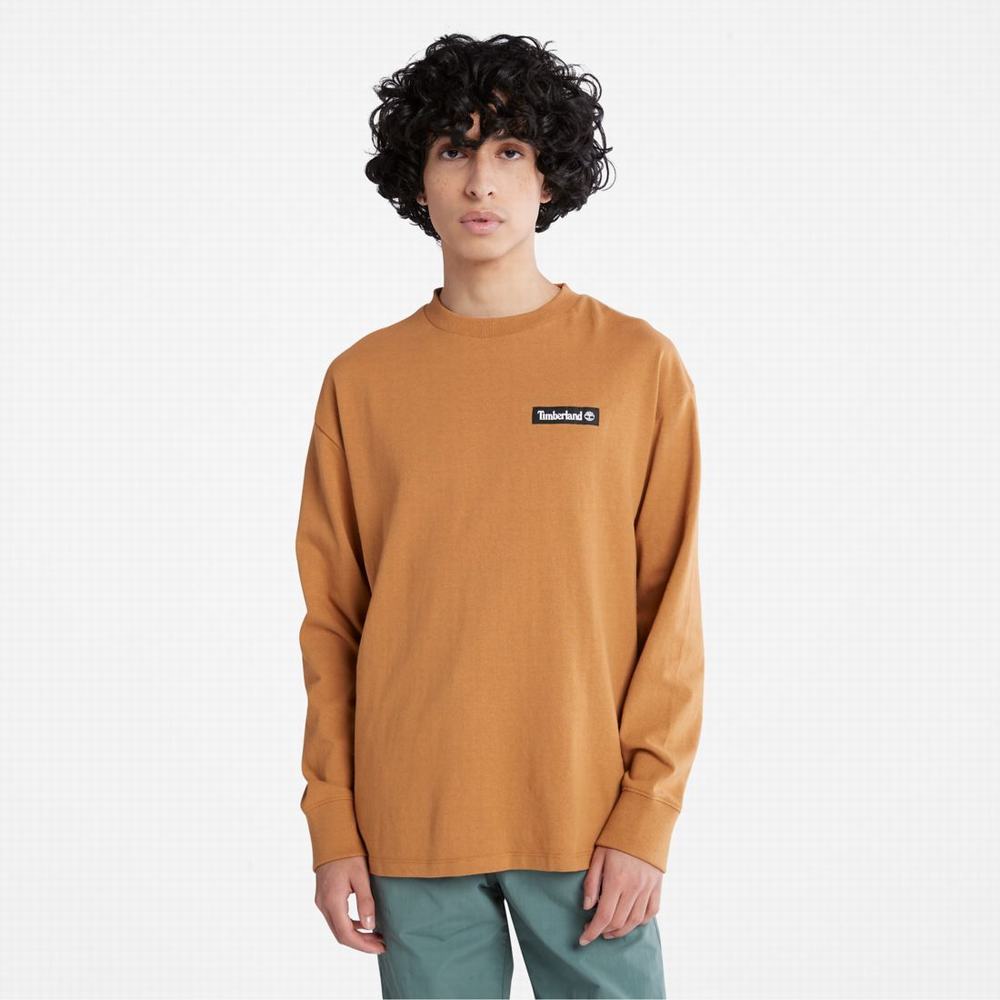 Tricko Timberland Heavyweight Long-Sleeve T-Shirt Panske Hnede | IC7082914