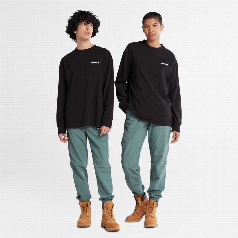 Tricko Timberland Heavyweight Long-Sleeve T-Shirt Panske Čierne | QH7850916