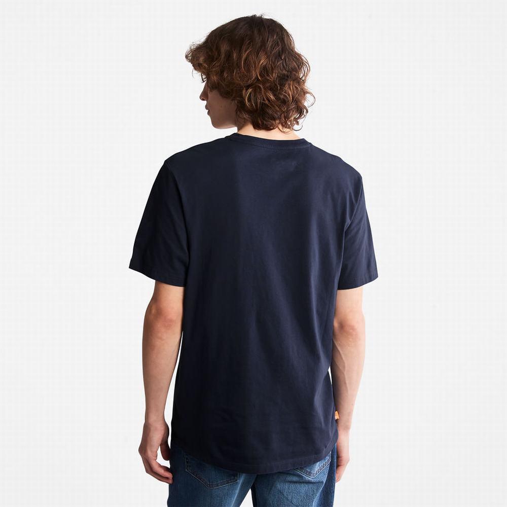 Tricko Timberland Kennebec River Tree Logo T-Shirt Panske Námornícka Modrá | LJ1653297