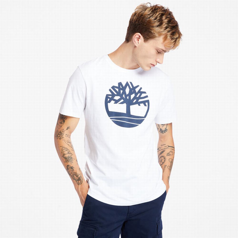 Tricko Timberland Kennebec River Tree Logo T-Shirt Panske Biele | NI3896041