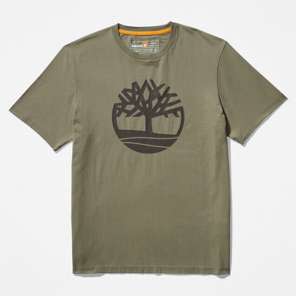 Tricko Timberland Kennebec River Tree Logo T-Shirt Panske Tmavo Zelene | OK3409518