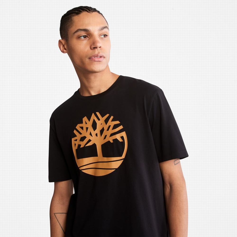 Tricko Timberland Kennebec River Tree-Logo Tee Panske Čierne Hnede | OU1957043