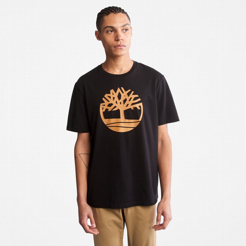 Tricko Timberland Kennebec River Tree-Logo Tee Panske Čierne Hnede | OU1957043