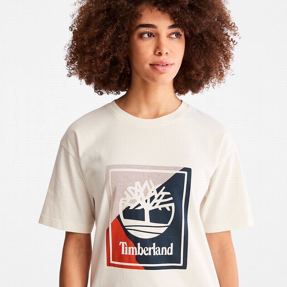 Tricko Timberland Logo Graphic T-Shirt Damske Biele | KV2869354