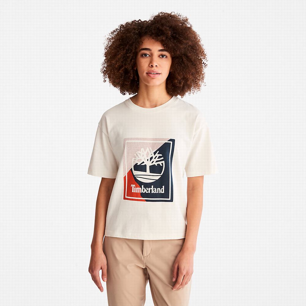 Tricko Timberland Logo Graphic T-Shirt Damske Biele | KV2869354