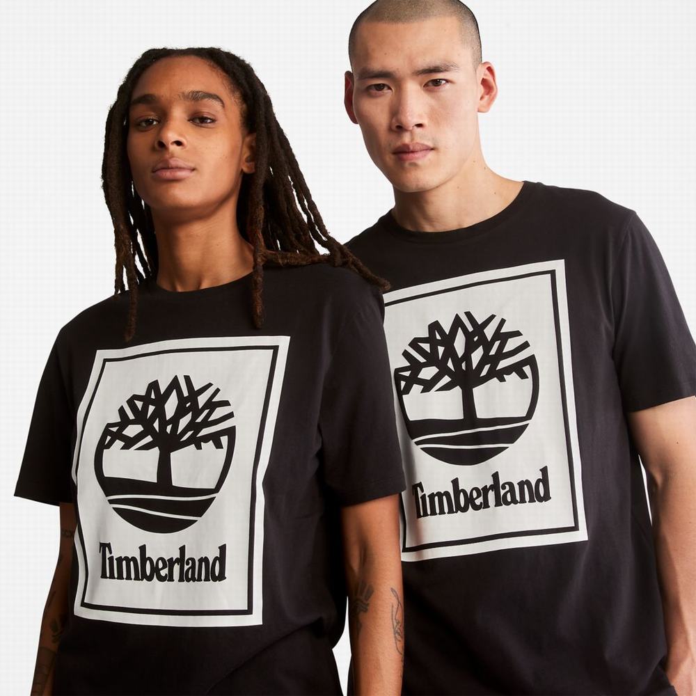 Tricko Timberland Logo T-Shirt Damske Čierne Biele | BD3812670