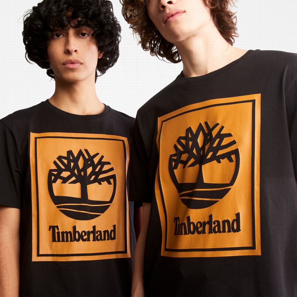 Tricko Timberland Logo T-Shirt Damske Čierne Hnede | OJ4820613