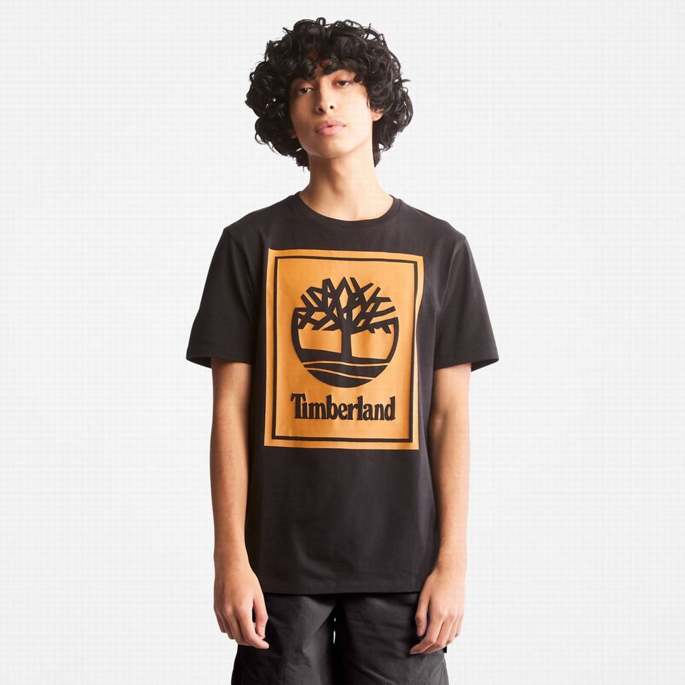 Tricko Timberland Logo T-Shirt Panske Čierne Hnede | RA3670129