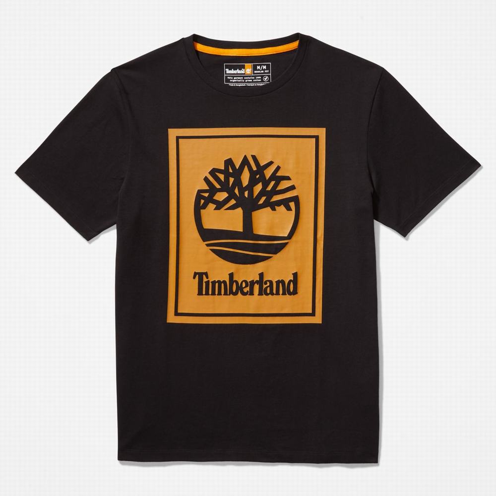 Tricko Timberland Logo T-Shirt Panske Čierne Hnede | RA3670129