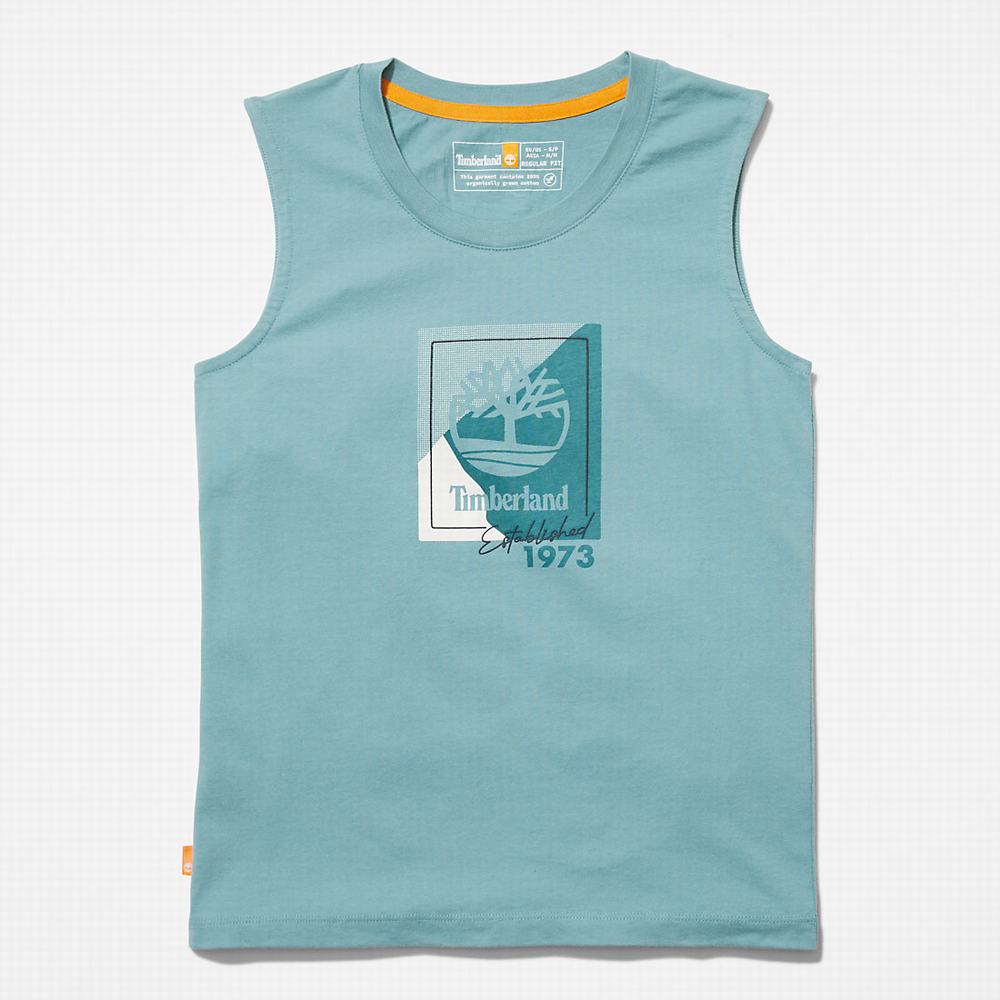 Tricko Timberland Logo Tank Top Damske Tyrkysové | MJ4593720