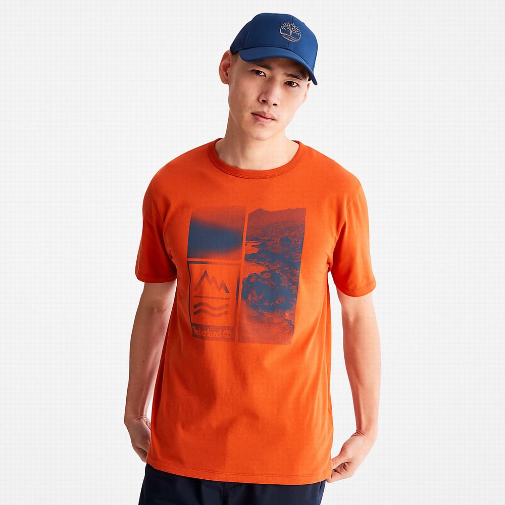 Tricko Timberland Mountains-to-Rivers Print T-Shirt Panske Oranžové | VK1289405