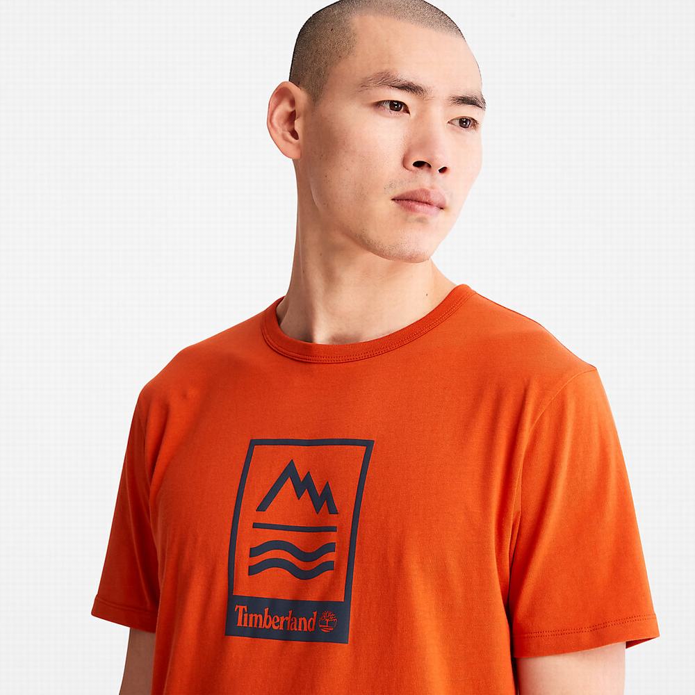 Tricko Timberland Mountains-to-Rivers T-Shirt Panske Oranžové | FP1325078