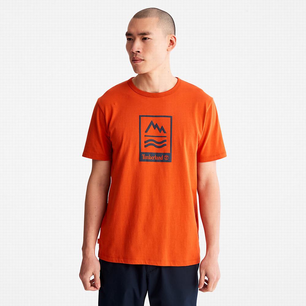 Tricko Timberland Mountains-to-Rivers T-Shirt Panske Oranžové | FP1325078