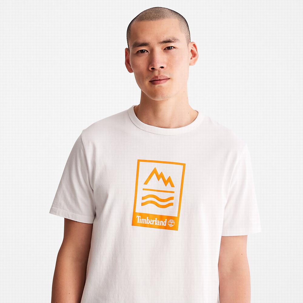 Tricko Timberland Mountains-to-Rivers T-Shirt Panske Biele | QW1593472