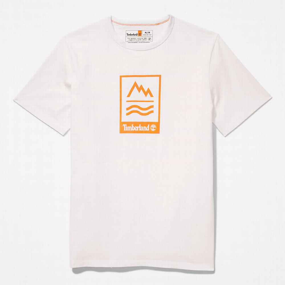 Tricko Timberland Mountains-to-Rivers T-Shirt Panske Biele | QW1593472