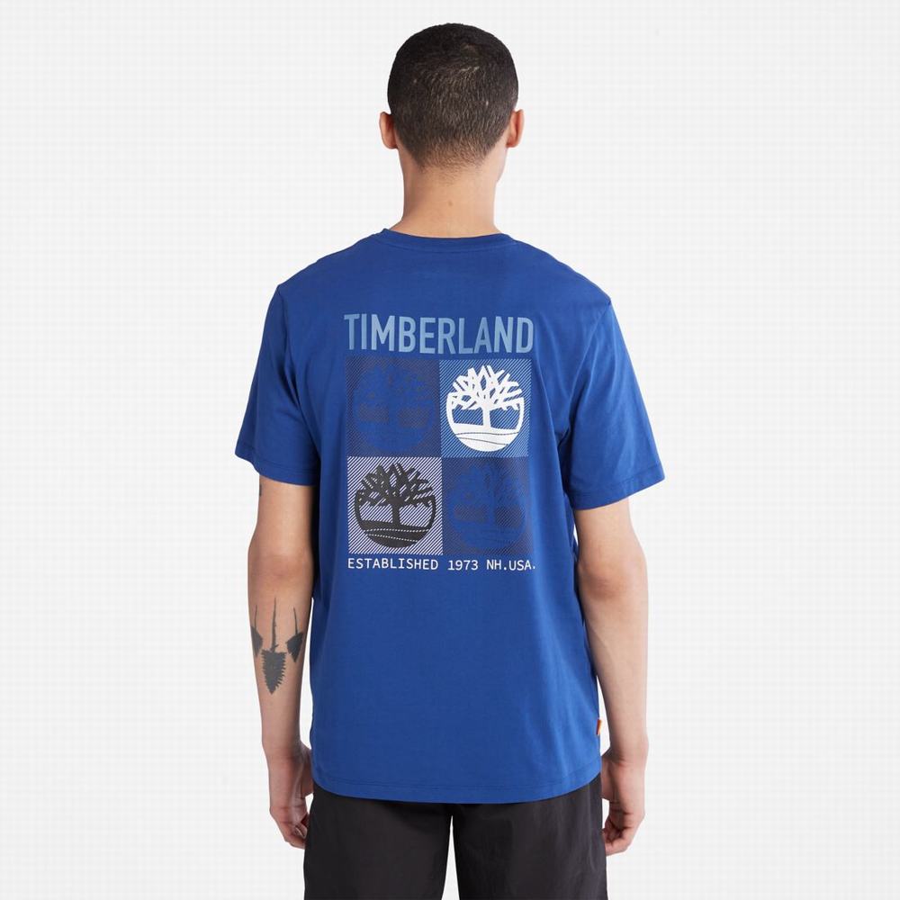 Tricko Timberland Multi-Logo Back-Graphic T-Shirt Panske Modre | GJ5298610