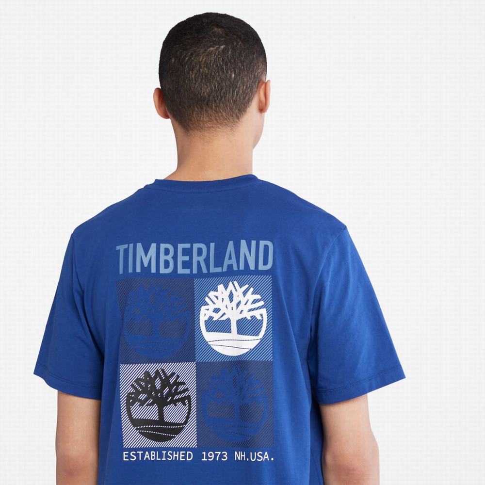 Tricko Timberland Multi-Logo Back-Graphic T-Shirt Panske Modre | GJ5298610