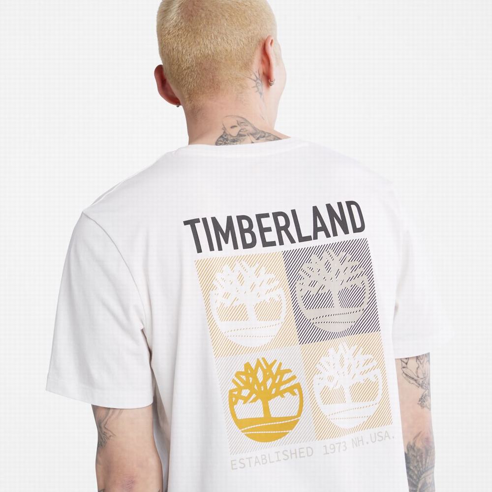 Tricko Timberland Multi-Logo Back-Graphic T-Shirt Panske Biele | WE1026987