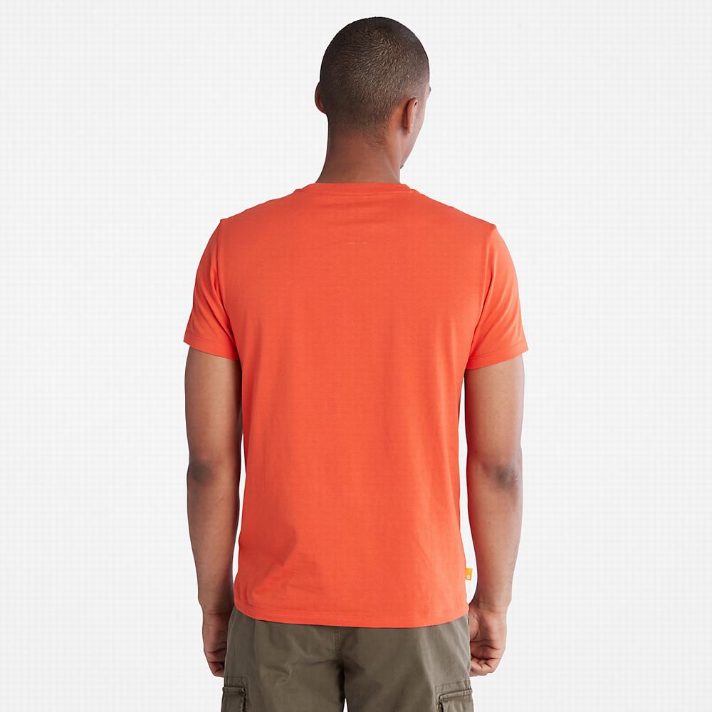 Tricko Timberland Organic Bavlnene Logo T-Shirt Panske Oranžové | OE5923714